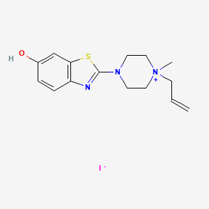 molecular formula C15H20IN3OS B12757129 4-(6-Hydroxy-2-benzothiazolyl)-1-methyl-1-(2-propenyl)piperazinium iodide CAS No. 146794-72-1