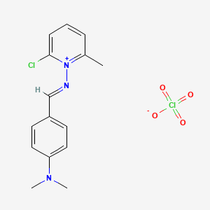 2-Chloro-1-(((4-(dimethylamino)phenyl)methylene)amino)-6-methylpyridinium perchlorate