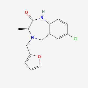 molecular formula C15H15ClN2O2 B12757183 2H-1,4-Benzodiazepin-2-one, 7-chloro-4-(2-furanylmethyl)-1,3,4,5-tetrahydro-3-methyl-, (3S)- CAS No. 258849-91-1