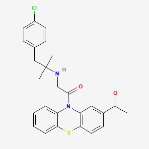 10H-Phenothiazine, 2-acetyl-10-(((2-(4-chlorophenyl)-1,1-dimethylethyl)amino)acetyl)-