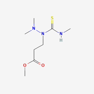 molecular formula C8H17N3O2S B12757243 Propanoic acid, 3-(2,2-dimethyl-1-((methylamino)thioxomethyl)hydrazino)-, methyl ester CAS No. 96804-61-4