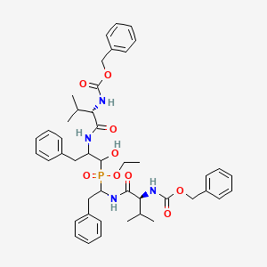 2,5,10,13-Tetraaza-7-phosphatetradecanedioic acid, 7-ethoxy-8-hydroxy-3,12-bis(1-methylethyl)-4,11-dioxo-6,9-bis(phenylmethyl)-, bis(phenylmethyl) ester, 7-oxide