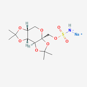 molecular formula C12H20NNaO8S B12757256 Topiramate sodium CAS No. 488127-49-7