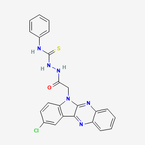 molecular formula C23H17ClN6OS B12757276 6H-Indolo(2,3-b)quinoxaline-6-acetic acid, 9-chloro-, 2-((phenylamino)thiocarbonyl)hydrazide CAS No. 116989-64-1