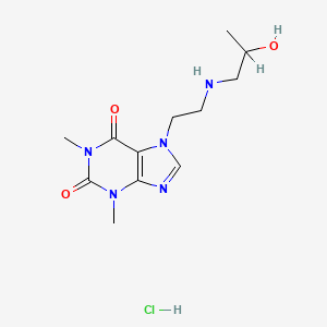 1H-Purine-2,6-dione, 3,7-dihydro-1,3-dimethyl-7-(2-((2-hydroxypropyl)amino)ethyl)-, monohydrochloride, (+-)-