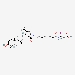 molecular formula C41H67FN2O5 B12757330 (3R,S)-N'-(N-3beta-Hydroxylup-20(29)-en-28-oyl)-8-aminooctanoyl)-3-amino-3-fluoropropionic acid CAS No. 174740-53-5