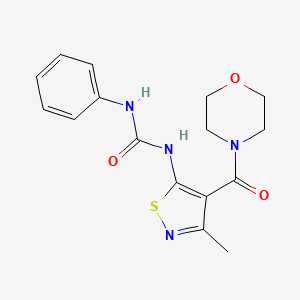 molecular formula C16H18N4O3S B12757331 Morpholine, 4-(3-methyl-5-(((phenylamino)carbonyl)amino)-4-isothiazolyl)- CAS No. 154807-50-8