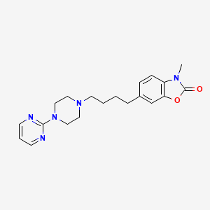 molecular formula C20H25N5O2 B12757333 2(3H)-Benzoxazolone, 3-methyl-6-(4-(4-(2-pyrimidinyl)-1-piperazinyl)butyl)- CAS No. 124674-05-1