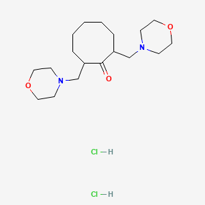 molecular formula C18H34Cl2N2O3 B12757335 2,8-Bis(4-morpholinylmethyl)cyclooctanone dihydrochloride CAS No. 53774-90-6