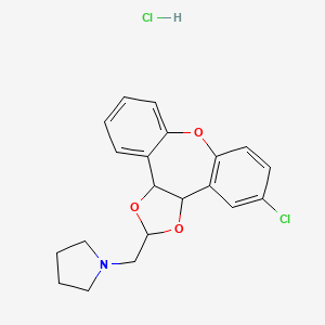 Pyrrolidine, 1-((5-chloro-3a,12b-dihydrodibenzo(b,f)-1,3-dioxolo(4,5-d)oxepin-2-yl)methyl)-, hydrochloride