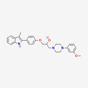 4-(3-Methoxyphenyl)-alpha-((4-(3-methyl-1H-indol-2-yl)phenoxy)methyl)-1-piperazineethanol