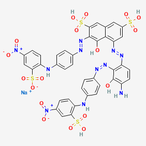 5-((Aminohydroxy((4-((4-nitro-2-sulphophenyl)amino)phenyl)azo)phenyl)azo)-4-hydroxy-3-((4-((4-nitro-2-sulphophenyl)amino)phenyl)azo)naphthalene-2,7-disulphonic acid, sodium salt