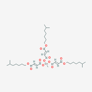 molecular formula C37H60O12Sn B12757386 2-Butenoic acid, 4,4',4''-((methylstannylidyne)tris(oxy))tris(4-oxo-, triisooctyl ester CAS No. 72231-02-8