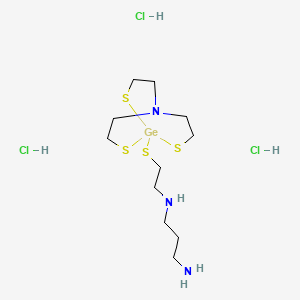 1,3-Propanediamine, N-(2-(2,8,9-trithia-5-aza-1-germabicyclo(3.3.3)undec-1-ylthio)ethyl)-, trihydrochloride