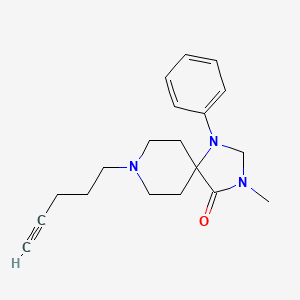 molecular formula C19H25N3O B12757404 1,3,8-Triazaspiro(4.5)decan-4-one, 3-methyl-8-(4-pentynyl)-1-phenyl- CAS No. 102504-93-8