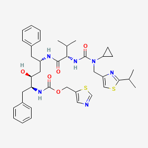 2,4,7,12-Tetraazatridecan-13-oic acid, 2-cyclopropyl-10-hydroxy-5-(1-methylethyl)-1-(2-(1-methylethyl)-4-thiazolyl)-3,6-dioxo-8,11-bis(phenylmethyl)-, 5-thiazolylmethyl ester, (5S-(5R*,8R*,10R*,11R*))-