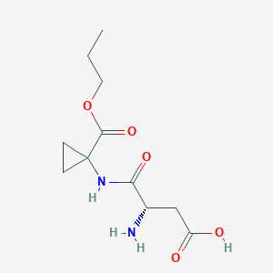 molecular formula C11H18N2O5 B12757471 Propyl N-(L-aspartyl)-1-aminocyclopropanecarboxylate CAS No. 104544-07-2