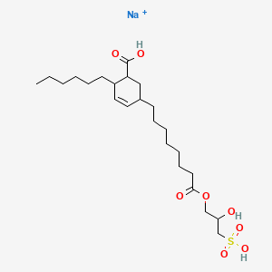 Sodium hydrogen 2-hydroxy-3-sulphonatopropyl 5-carboxylato-4-hexylcyclohex-2-ene-1-octanoate