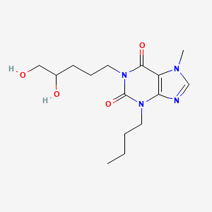 molecular formula C15H24N4O4 B12757503 3-Butyl-1-(4,5-dihydroxypentyl)-7-methylxanthine CAS No. 86257-03-6