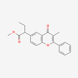 molecular formula C21H20O4 B12757504 Methyl 2-(3-methyl-2-phenylchromon-6-yl)butanoate CAS No. 173469-71-1