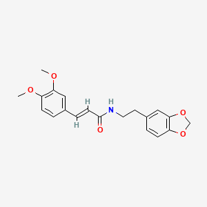 molecular formula C20H21NO5 B12757528 (E)-N-(2-(1,3-Benzodioxol-5-yl)ethyl)-3-(3,4-dimethoxyphenyl)prop-2-enamide CAS No. 125187-30-6