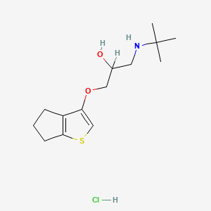 molecular formula C14H24ClNO2S B12757549 1-((5,6-Dihydro-4H-cyclopenta(b)thien-3-yl)oxy)-3-((1,1-dimethylethyl)amino)-2-propanol HCl CAS No. 85462-91-5