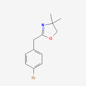 molecular formula C12H14BrNO B1275756 2-[(4-bromophenyl)methyl]-4,4-dimethyl-5H-1,3-oxazole 