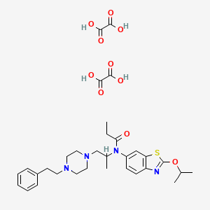 oxalic acid;N-[1-[4-(2-phenylethyl)piperazin-1-yl]propan-2-yl]-N-(2-propan-2-yloxy-1,3-benzothiazol-6-yl)propanamide