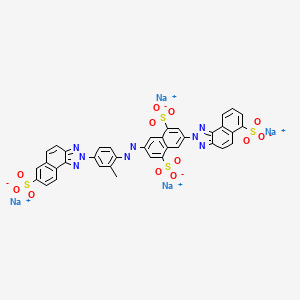 molecular formula C37H20N8Na4O12S4 B12757603 Tetrasodium 3-((2-methyl-4-(7-sulphonato-2H-naphtho(1,2-d)triazol-2-yl)phenyl)azo)-7-(6-sulphonato-2H-naphtho(1,2-d)triazol-2-yl)naphthalene-1,5-disulphonate CAS No. 83784-01-4