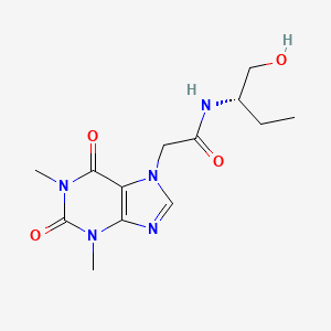 (-)-1,2,3,6-Tetrahydro-1,3-dimethyl-2,6-dioxo-N-(1-(hydroxymethyl)propyl)purine-7-acetamide