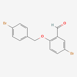 molecular formula C14H10Br2O2 B1275761 5-溴-2-[(4-溴苄基)氧基]苯甲醛 CAS No. 84102-43-2