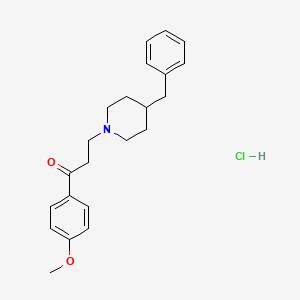 molecular formula C22H28ClNO2 B12757617 Propiophenone, 3-(4-benzylpiperidino)-4'-methoxy-, hydrochloride CAS No. 88837-83-6