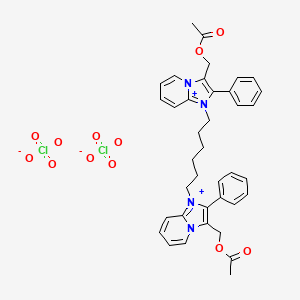 1,1'-(1,6-Hexamethylene)bis(3-acetoxymethyl-2-phenyl)imidazo(1,2-a)pyridinium perchlorate