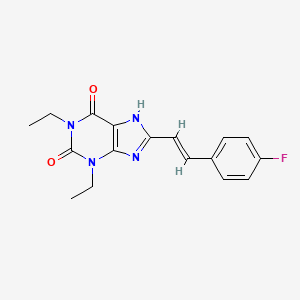 molecular formula C17H17FN4O2 B12757663 (E)-1,3-Diethyl-8-(4-fluorostyryl)xanthine CAS No. 155271-76-4