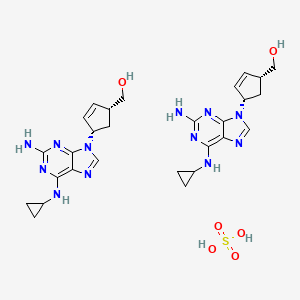 molecular formula C28H38N12O6S B12757666 Abacavir sulfate, (+)- CAS No. 935777-88-1