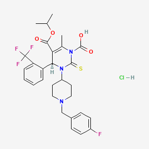 molecular formula C29H32ClF4N3O4S B12757672 Dtpfpm, monohydrochloride (S(-))- CAS No. 142930-39-0