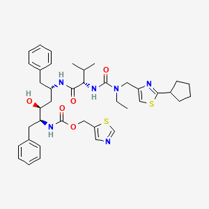 2,7,10,12-Tetraazatetradecanoic acid, 12-((2-cyclopentyl-4-thiazolyl)methyl)-4-hydroxy-9-(1-methylethyl)-8,11-dioxo-3,6-bis(phenylmethyl)-, 5-thiazolylmethyl ester, (3S-(3R*,4R*,6R*,9R*))-