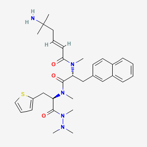 D-Alanine, N-((2E)-5-amino-5-methyl-1-oxo-2-hexenyl)-N-methyl-3-(2-naphthalenyl)-D-alanyl-N-methyl-3-(2-thienyl)-, trimethylhydrazide