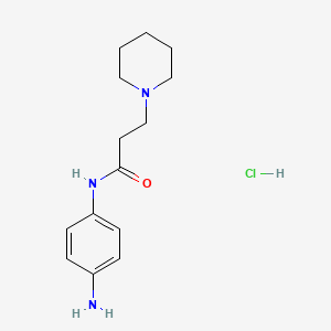 molecular formula C14H22ClN3O B12757754 1-Piperidinepropionanilide, 4'-amino-, hydrochloride CAS No. 110393-32-3