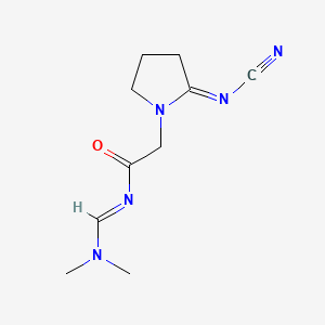 molecular formula C10H15N5O B12757755 2-(Cyanoimino)-N-((dimethylamino)methylene)-1-pyrrolidineacetamide CAS No. 159383-30-9