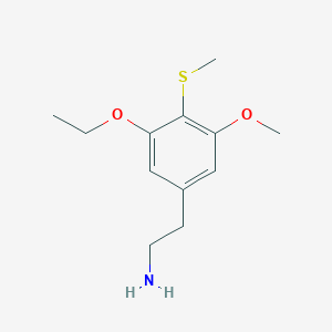 molecular formula C12H19NO2S B12757763 Benzeneethanamine, 3-ethoxy-5-methoxy-4-(methylthio)- CAS No. 90109-47-0