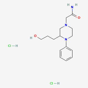 molecular formula C15H25Cl2N3O2 B12757771 4-(3-Hydroxypropyl)-N-phenyl-1-piperazineacetamide dihydrochloride CAS No. 118989-78-9