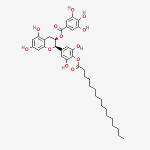 molecular formula C38H48O12 B12757776 Epigallocatechin gallate 4'-palmitate CAS No. 507453-56-7