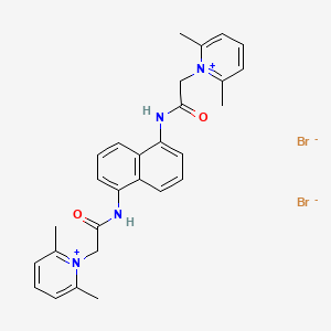 molecular formula C28H30Br2N4O2 B12757784 1,1'-(1,5-Naphthylenebis(iminocarbonylmethylene))bis(2,6-dimethylpyridinium bromide) CAS No. 102584-18-9