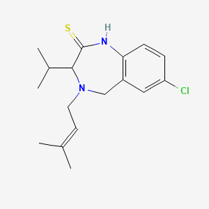 7-Chloro-3-isopropyl-4-(3-methyl-but-2-enyl)-1,3,4,5-tetrahydro-1,4-benzodiazepine-2-thione