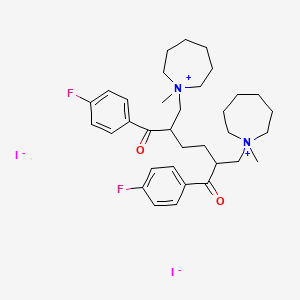 1H-Azepinium, 1,1'-(2,5-bis(4-fluorobenzoyl)-1,6-hexanediyl)bis(hexahydro-1-methyl-, diiodide