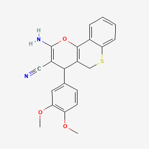 2-Amino-4-(3,4-dimethoxyphenyl)-4H,5H-(1)benzothiopyrano(4,3-b)pyran-3-carbonitrile