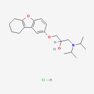 molecular formula C21H32ClNO3 B12757827 2-Propanol, 1-(bis(1-methylethyl)amino)-3-((6,7,8,9-tetrahydro-2-dibenzofuranyl)oxy)-, hydrochloride CAS No. 119952-82-8