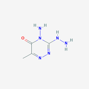 molecular formula C4H8N6O B1275783 4-氨基-3-肼基-6-甲基-1,2,4-三嗪-5-酮 CAS No. 89124-32-3