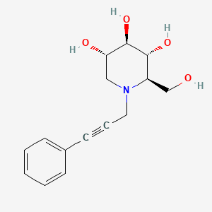 molecular formula C15H19NO4 B12757835 (3-Ph-2-propynyl)DNJ CAS No. 133342-49-1